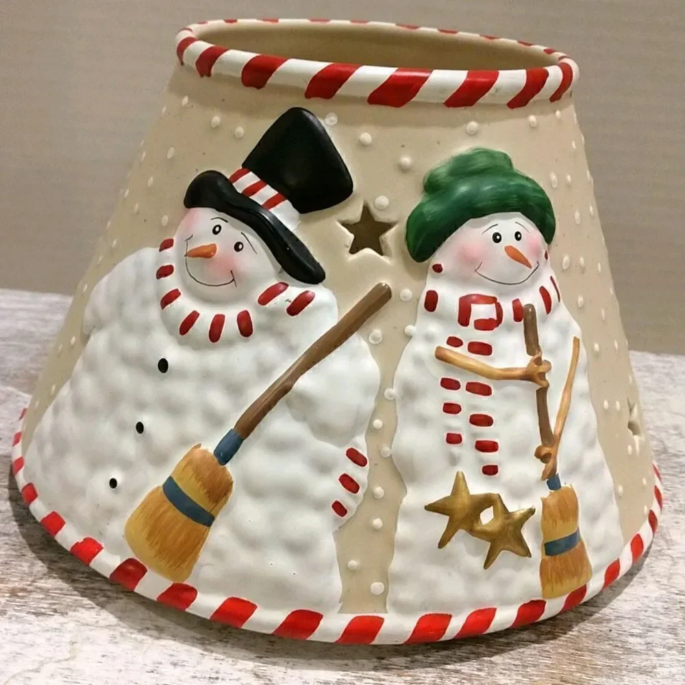 Snowman Ceramic Candle Shade.   G4